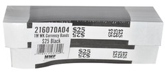 MMF $25 Currency Straps -Black ABA Color-Coded Self-Sealing Money Bands