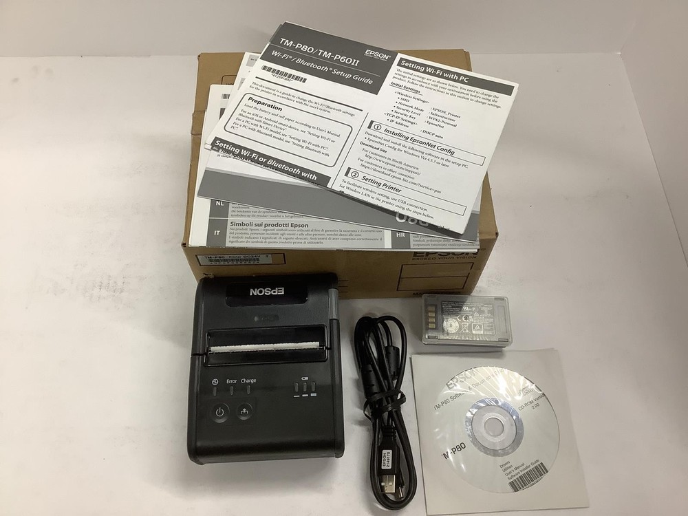 Epson TM-P80 3 IOS Wireless Mobile Receipt Printer DT BT iOS 3.13&Prime; C31CD70551