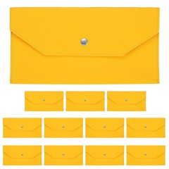 12Pcs PU Leather Envelope Wallet Money for Women Men,Yellow