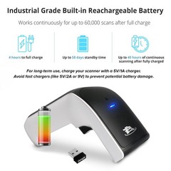ScanAvenger Wireless Portable 1D&2D with Stand Bluetooth Barcode Black