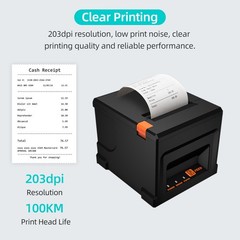 80mm USB+BT Receipt Printer POS Printer With Auto Cutter Desktop Direct TNBO