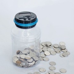 Electronic Digital LCD Coin Counter Counting Jar Money Saving Piggy Bank 1.8L JQ