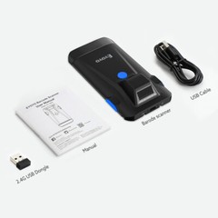 2D Bluetooth Barcode Scanner Phone Back Clip 1D QR Code Shop Inventory Scanner