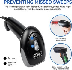 Plug & Play USB Barcode Scanner with 200 Scans/Second for Efficient Workspaces