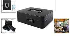 Large Portable Cash Box with Combination Lock – Secure Money Storage 9.84&Prime;x7.87&Prime;