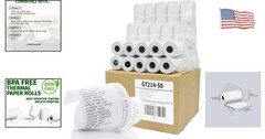 50 Pack of 2-1/4&Prime; x 50&prime; Lint-Free BPA Free Thermal Paper Rolls, Shrink-Wrapped