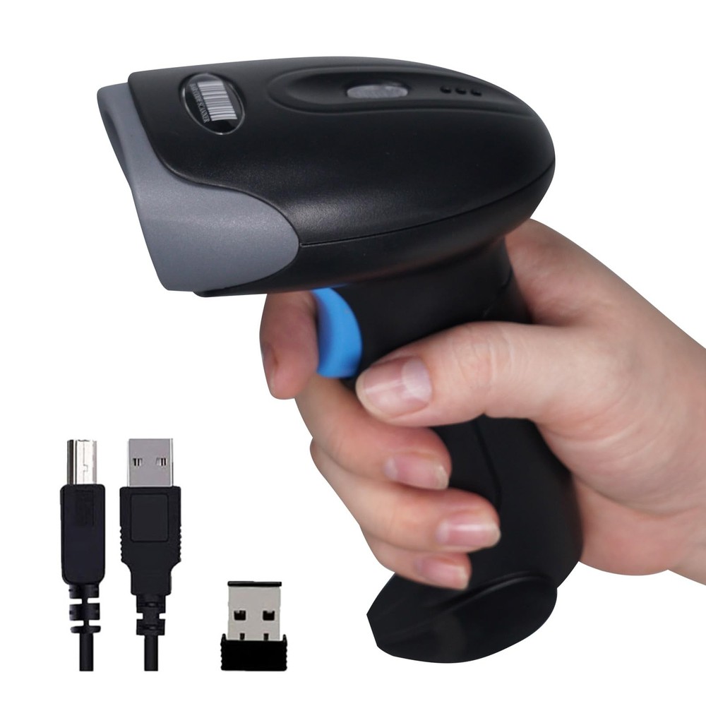 1D 2D QR Barcode Scanner Wireless, Handheld Cordless Bar Codes Reader with 20…