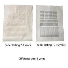 8 rolls (about 200 pages), thermal Letter, 8 rolls, 10-15 years, white