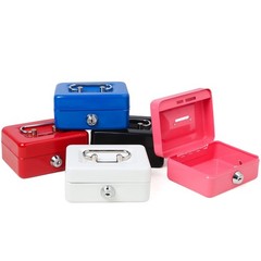 Small Cash Box with Lock and Slot, Locking Money Box, Metal Coin Piggy Bank .