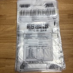 45 Bags 12&Prime; x 20&Prime; Clear Poly Coin Deposit Bag