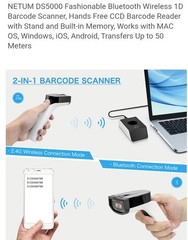 NetumDS5000 1D CCD With Charging Dock/Stand Bluetooth & 2.4G