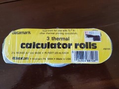 VTG Datamark 3 Thermal Paper Rolls – 2 1/4&Prime; x 75&prime; – Calculator Register – NEW