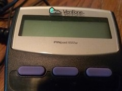 First Data FD50 Credit Card Terminal with Power Cords and Remote Pin Pad