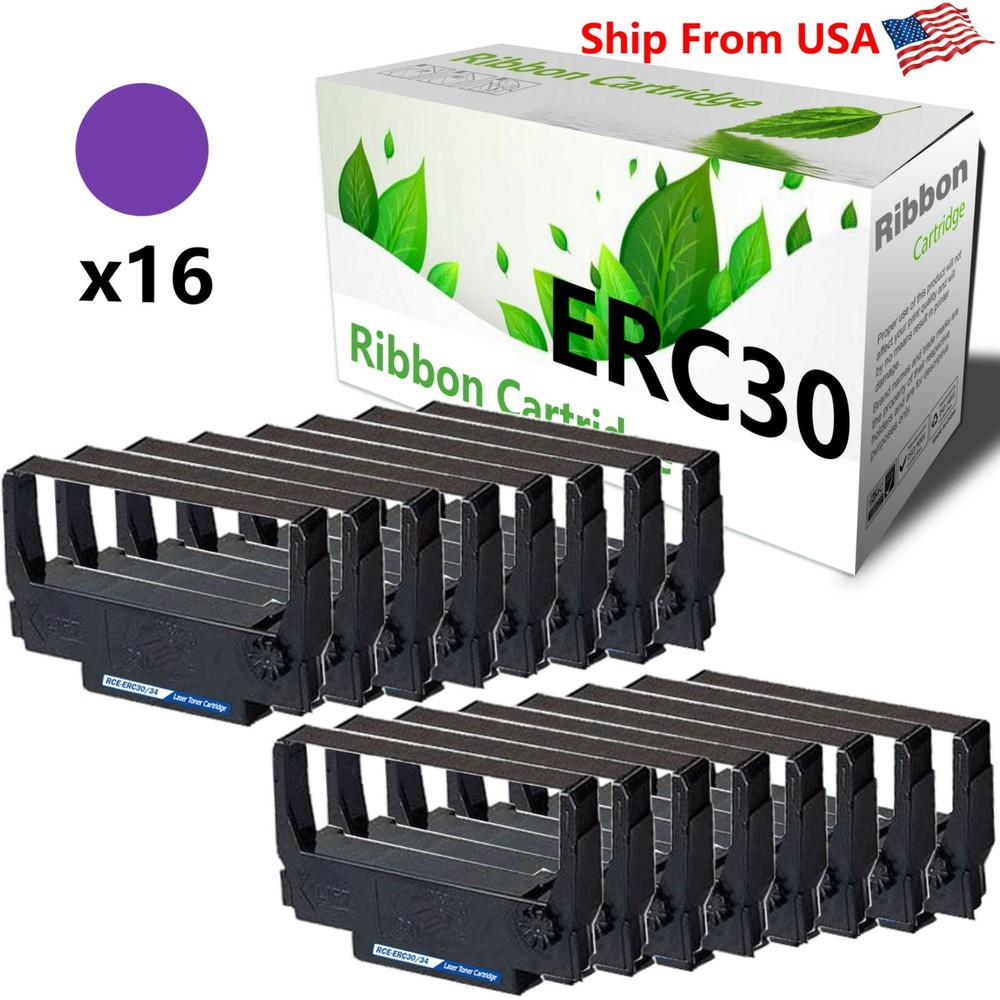 16-Pack Compatible ERC-30 Ribbon for use in TM-300A (Purple)