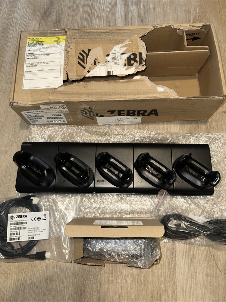 Zebra TC51 5-Slot Ethernet Charging Cradle CRD-TC51-5SCHG1-01 COMPLETE KIT