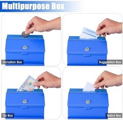 KYODOLED Suggestion Box with Lock, Metal Wall Mounted Donation and Ballot Dro…