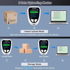 1D QR 2D Barcode Scanner, Bluetooth Wireless Bar Code Scanners with Setting Key