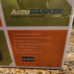 AccuBANKER AB410 Coin Counter Sorter Machine Electric Gently Used w/ Adapter Man