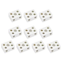 2 Way Ceramics Terminal Blocks High Temp Connectors 29.2×21.2×15.2mm 10 X