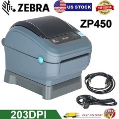Zebra ZP450 Direct Thermal Label Printer for Shipping Labels USB 203DPI