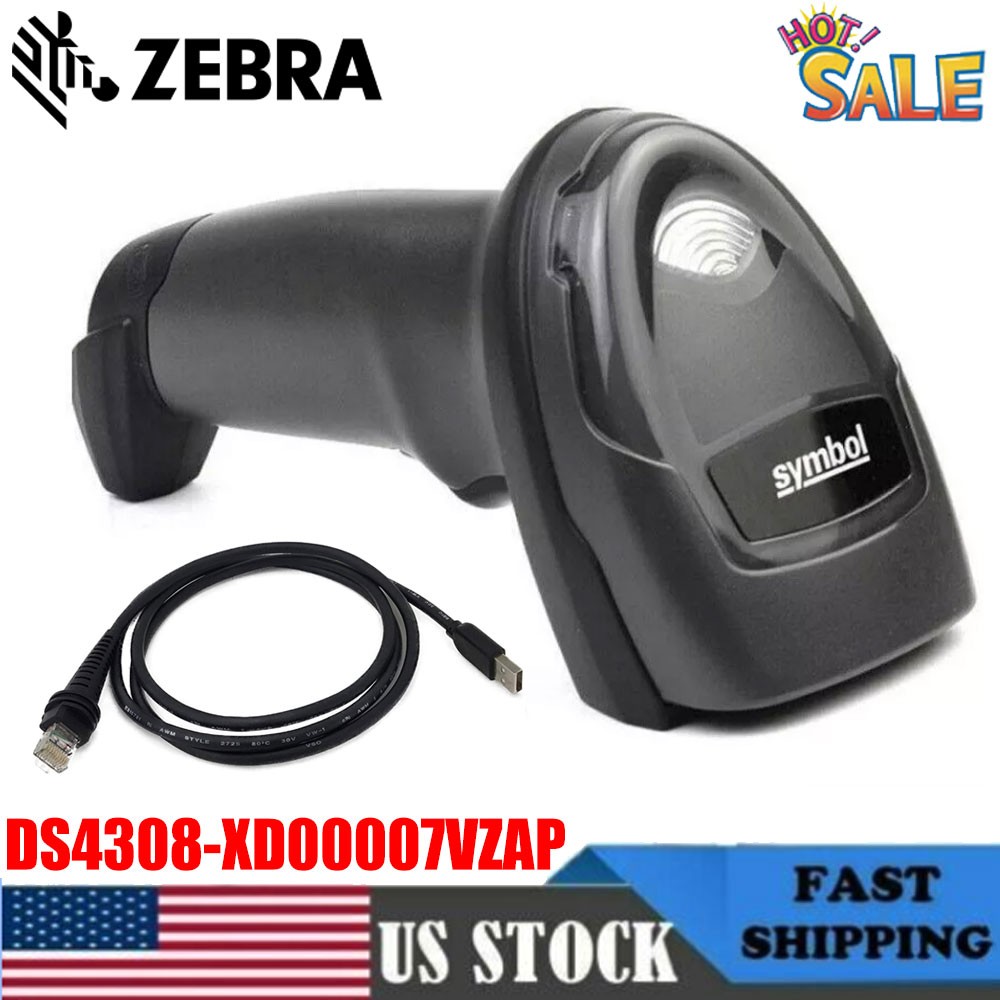Zebra Symbol DS4308-XD00007VZAP 1D 2D Imager Omni-Directional Scanner USB Kit US