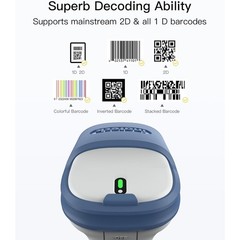 3 in 1 2D Bluetooth Barcode Scanner, Bluetooth 5.0 and 2.4Ghz Adapter, BCST-73