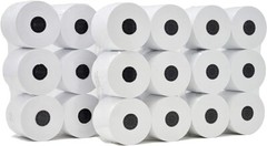 24/Pack 2 1/4 x 130 ft,1-Ply White Adding Machine, Register Rolls for Sharp