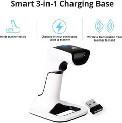 Wireless Portable 1D&2D with Stand Bluetooth Barcode Scanner: 3-in-1 Handheld…