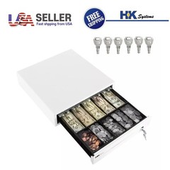 16&Prime; Heavy Duty POS Cash Drawer 5Bill/5Coin, Removable Coin Compartment, 24V, RJ1