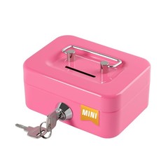 Cash Box with Lock Small Cute Coin Money Slot Mini-P, Pink-Mini