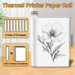 8 Rolls Thermal Paper 8.5�� X 11�� White for Thermal Printer, Rolls for A285M/ P