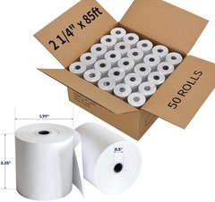 2 1/4 » x 85&prime; Thermal Receipt Paper 50 Rolls, POS Paper Cash Register Paper R…