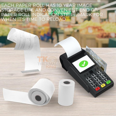 (50 Rolls) 2 1/4&Prime; 50&prime; Feet White Paper Cash Register POS Receipt, Fits All Credi
