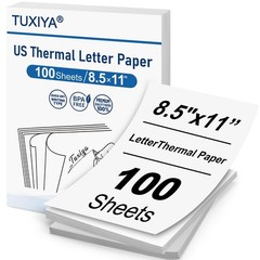 TUXIYA 100 Sheets Thermal Printer Paper 8.5 x 11 Inch,BPA free Advanced Therm…