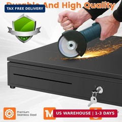 16.4&Prime; Cash Drawer with Media Slot, POS Cash Register with 5 Bill 8 Coin Slots, R