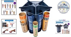 Coin Counter Sorter Machine with Coin Wrappers for Home Office Use
