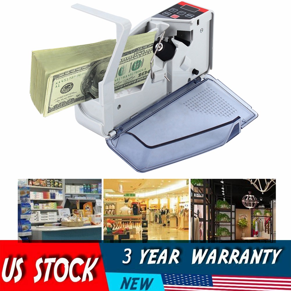 Money Counter Machine Currency Cash Bank Counterfeit Detector Cash Counting