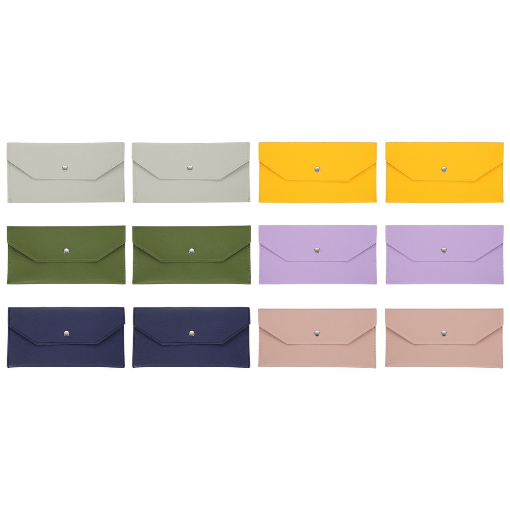 1Set PU Leather Envelope Wallet Money for Women Men,Pink/Multiple Colors