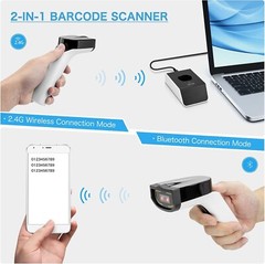 Wireless Bluetooth 1D Barcode Scanner Hands Free CCD Barcode Reader USB Charging