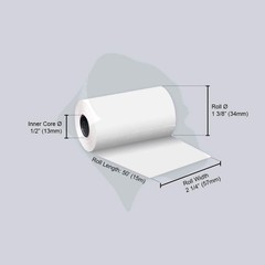 Thermal Paper Receipt Roll 2-1/4&Prime; x 50&prime; BPA Free 50 Rolls