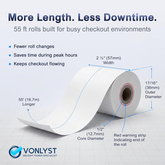 Thermal Receipt Paper Rolls for Dejavoo Z8 Z9 Z11 P1 P3 P8 QD1 QD2 QD4 QD5 2 1/4
