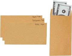 100 Pack Brown #7 Small Money Envelopes for Cash, 3.5 X 6.5 Inch Budgeting, Bank