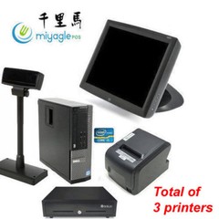 15&Prime; Retail POS All in One Dell i5 ELO Touch Pole Drawer Scanner Printer
