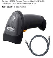 Symbol LS2208 General Purpose Handheld 1D Bi-Directional Laser Barcode Scanner