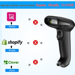 USB Wireless Barcode Scanner Stand 2in1 2.4Ghz 2.0 Wired 1D Reader Scanner