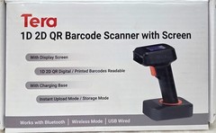 Tera 2D QR Wireless Barcode Scanner with Screen Display Battery Level HW0006 PRO