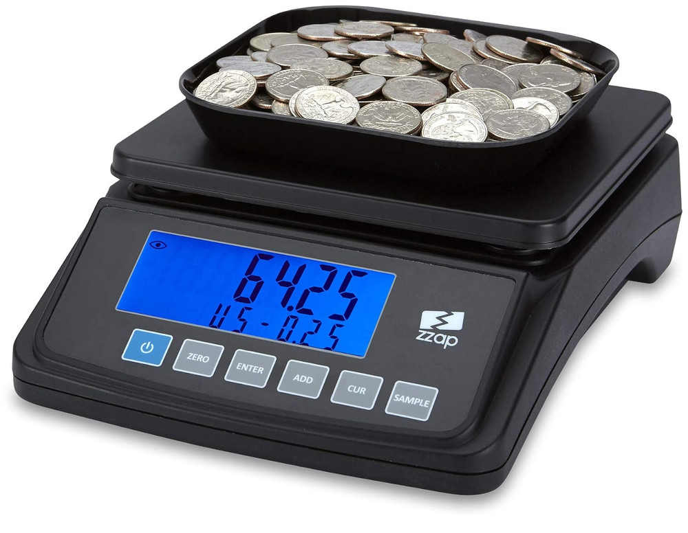 Zzap MS10 Coin Counting Scale – Money Cash Currency Weighing Machine