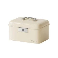 Medium Cash Box w/ Removable Tray, Metal Storage Box w/ 3-Digit Combination Lock