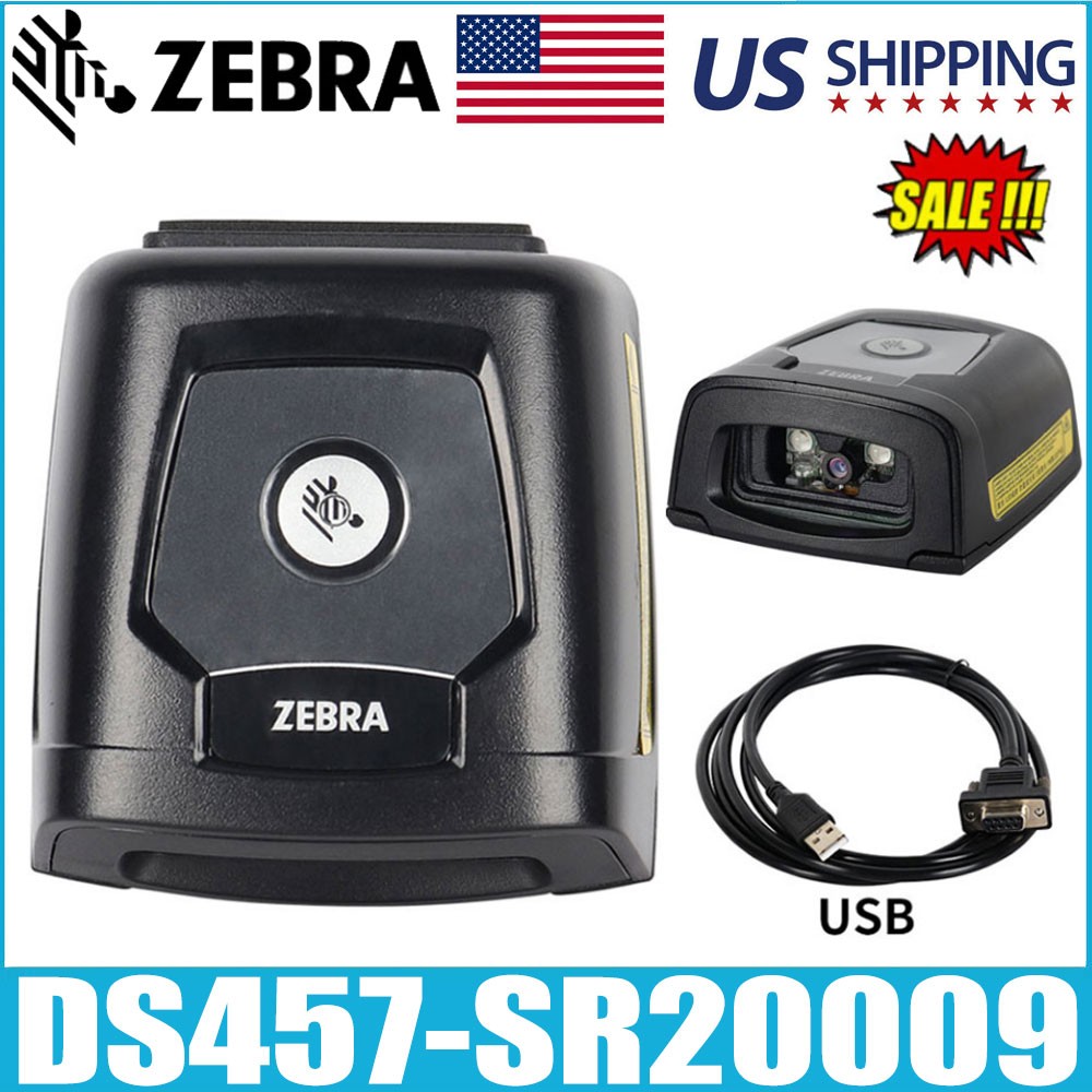 Zebra DS457-SR20009 1D/2D USB Fixed Mount Barcode Scanner Reader W/ USB Cable US