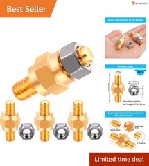 8-Piece Brass Battery Terminal Adapter Kit with Stud Bolts & Nuts